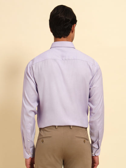 Formal Shirt for Men l Breathable & Soft with Color Fastness Regular Fit Spread Collar Neck Poly Cotton Fabric Self Design Pattern