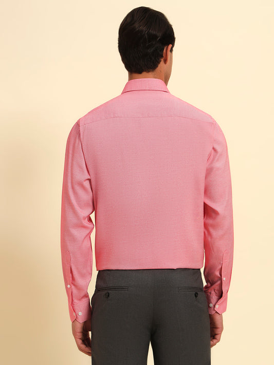 Formal Shirt for Men l Breathable & Soft with Color Fastness Regular Fit Spread Collar Neck Poly Cotton Fabric Self Design Pattern