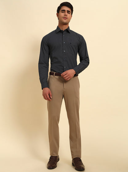 Formal Shirt for Men l Breathable & Soft with Color Fastness Regular Fit Spread Collar Neck Cotton Fabric Printed Pattern
