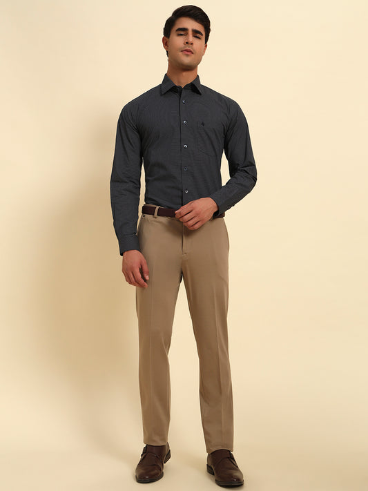 Formal Shirt for Men l Breathable & Soft with Color Fastness Regular Fit Spread Collar Neck Cotton Fabric Printed Pattern