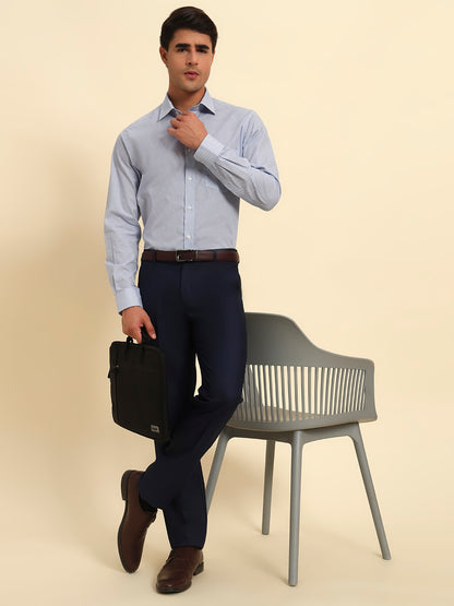 Formal Shirt for Men l Breathable & Soft with Color Fastness Regular Fit Spread Collar Neck Cotton Fabric Printed Pattern