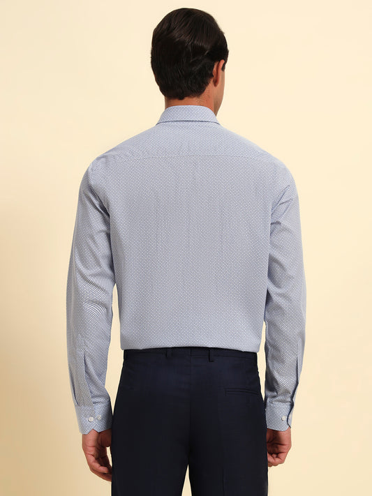 Formal Shirt for Men l Breathable & Soft with Color Fastness Regular Fit Spread Collar Neck Cotton Fabric Printed Pattern