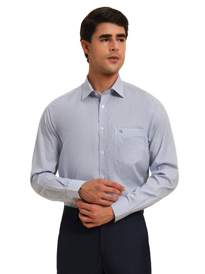Formal Shirt for Men l Breathable & Soft with Color Fastness Regular Fit Spread Collar Neck Cotton Fabric Printed Pattern