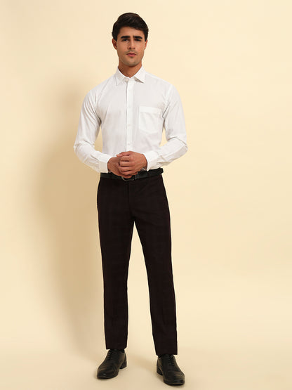 Formal Shirt for Men l Breathable & Soft with Color Fastness Regular Fit Spread Collar Neck Cotton Fabric Self Design Pattern