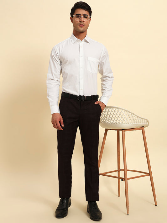 Formal Shirt for Men l Breathable & Soft with Color Fastness Regular Fit Spread Collar Neck Cotton Fabric Self Design Pattern