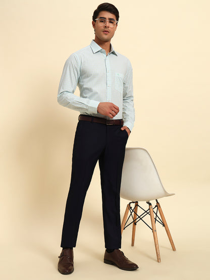 Formal Shirt for Men l Breathable & Soft with Color Fastness Regular Fit Spread Collar Neck Cotton Fabric Checkered Pattern