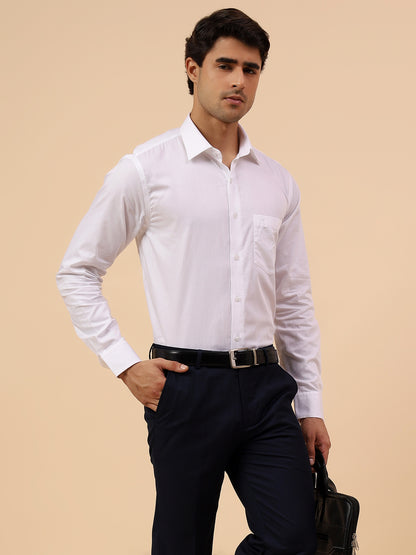 Formal Shirt for Men l Breathable & Soft with Color Fastness Regular Fit Spread Collar Neck Cotton Fabric Solid Pattern