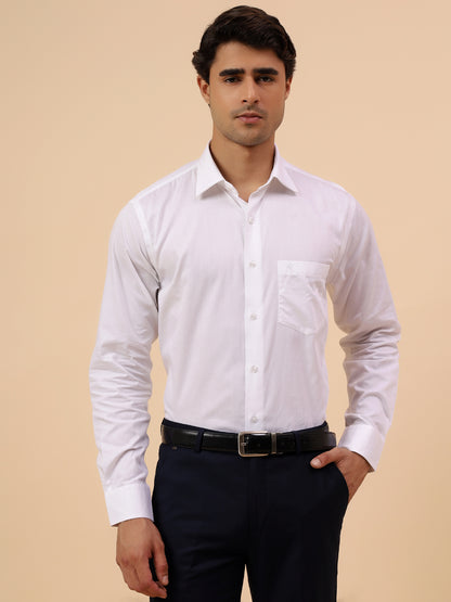 Formal Shirt for Men l Breathable & Soft with Color Fastness Regular Fit Spread Collar Neck Cotton Fabric Solid Pattern