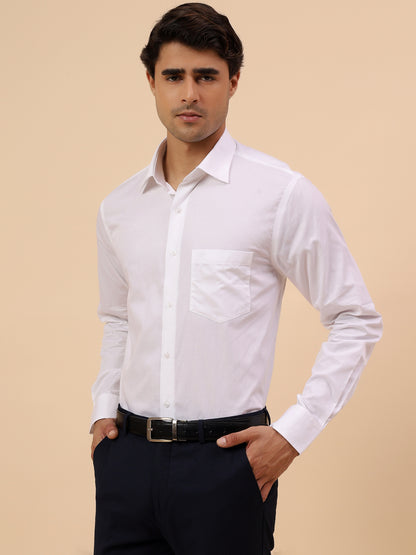 Formal Shirt for Men l Breathable & Soft with Color Fastness Regular Fit Spread Collar Neck Cotton Fabric Solid Pattern