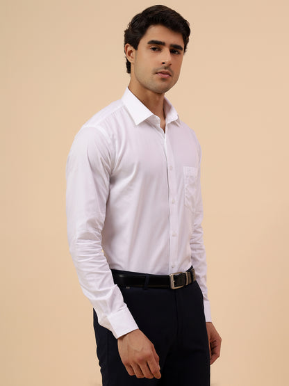 Formal Shirt for Men l Breathable & Soft with Color Fastness Regular Fit Spread Collar Neck Cotton Fabric Solid Pattern