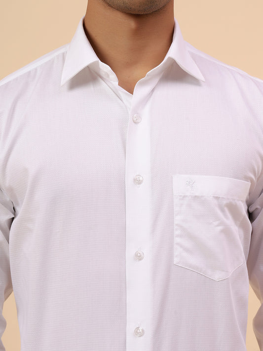 Formal Shirt for Men l Breathable & Soft with Color Fastness Regular Fit Spread Collar Neck Cotton Fabric Solid Pattern