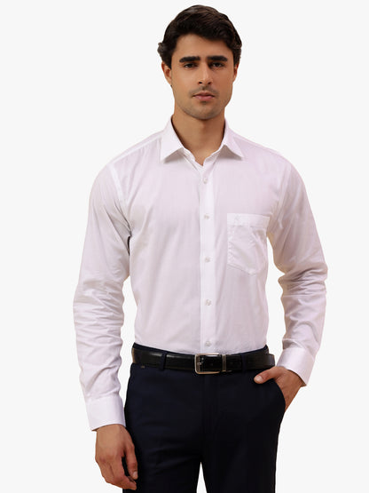 Formal Shirt for Men l Breathable & Soft with Color Fastness Regular Fit Spread Collar Neck Cotton Fabric Solid Pattern