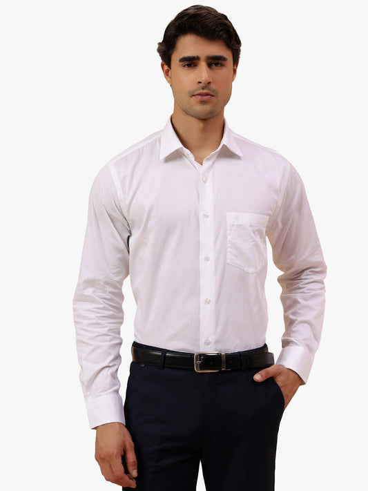 Formal Shirt for Men l Breathable & Soft with Color Fastness Regular Fit Spread Collar Neck Cotton Fabric Solid Pattern