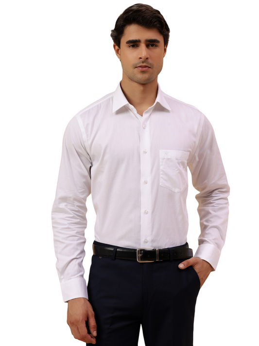 Formal Shirt for Men l Breathable & Soft with Color Fastness Regular Fit Spread Collar Neck Cotton Fabric Solid Pattern