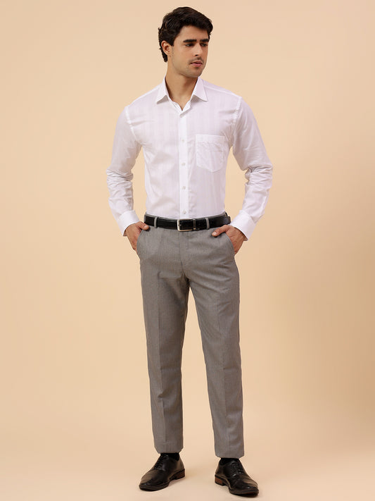 Formal Shirt for Men l Breathable & Soft with Color Fastness Regular Fit Spread Collar Neck Cotton Fabric Self Design Pattern