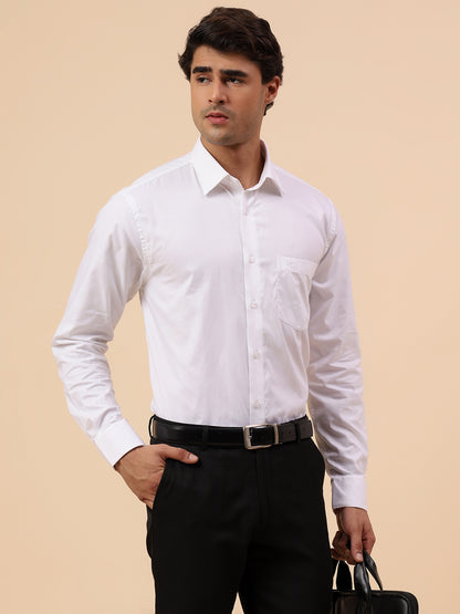 Formal Shirt for Men l Breathable & Soft with Color Fastness Regular Fit Spread Collar Neck Cotton Fabric Solid Pattern