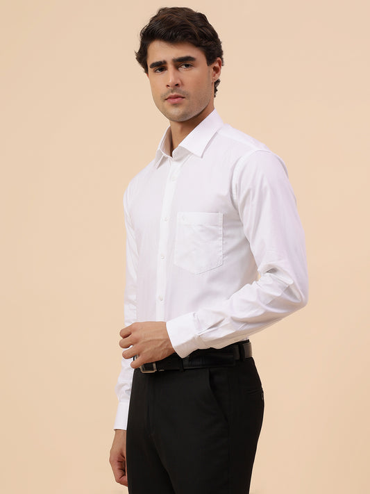 Formal Shirt for Men l Breathable & Soft with Color Fastness Regular Fit Spread Collar Neck Cotton Fabric Solid Pattern