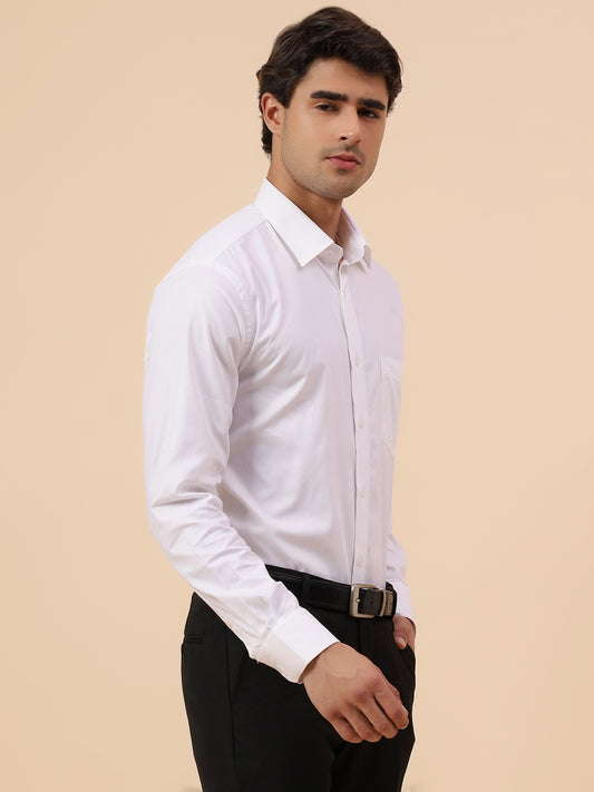 Formal Shirt for Men l Breathable & Soft with Color Fastness Regular Fit Spread Collar Neck Cotton Fabric Solid Pattern
