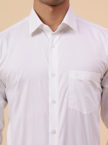 Formal Shirt for Men l Breathable & Soft with Color Fastness Regular Fit Spread Collar Neck Cotton Fabric Solid Pattern