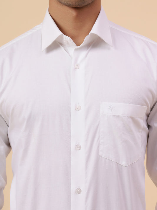 Formal Shirt for Men l Breathable & Soft with Color Fastness Regular Fit Spread Collar Neck Cotton Fabric Solid Pattern