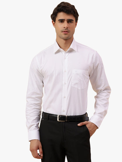 Formal Shirt for Men l Breathable & Soft with Color Fastness Regular Fit Spread Collar Neck Cotton Fabric Solid Pattern