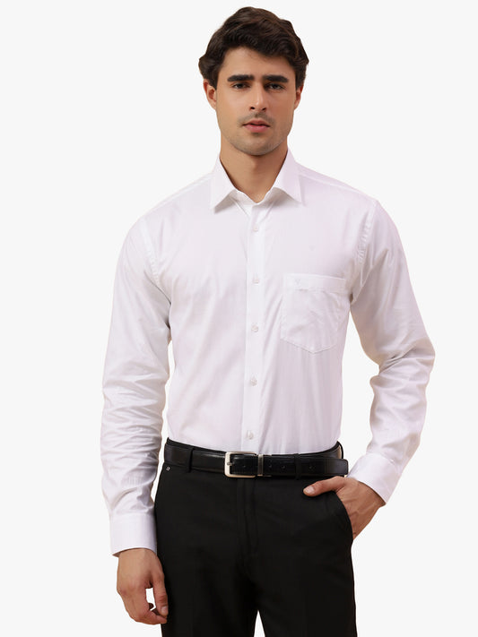Formal Shirt for Men l Breathable & Soft with Color Fastness Regular Fit Spread Collar Neck Cotton Fabric Solid Pattern
