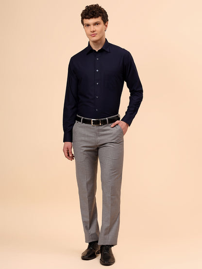 Formal Shirt for Men l Breathable & Soft with Color Fastness Regular Fit Spread Collar Neck Poly Cotton Fabric Solid Pattern