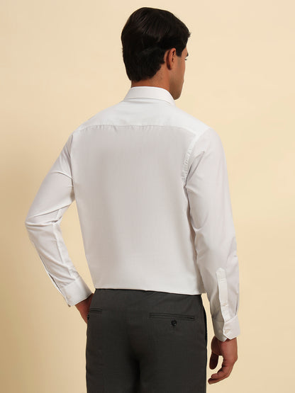 Formal Shirt for Men l Breathable & Soft with Color Fastness Regular Fit Spread Collar Neck Poly Cotton Fabric Solid Pattern