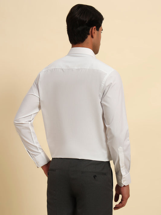 Formal Shirt for Men l Breathable & Soft with Color Fastness Regular Fit Spread Collar Neck Poly Cotton Fabric Solid Pattern