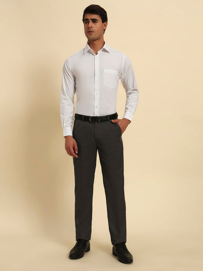 Formal Shirt for Men l Breathable & Soft with Color Fastness Regular Fit Spread Collar Neck Poly Cotton Fabric Solid Pattern