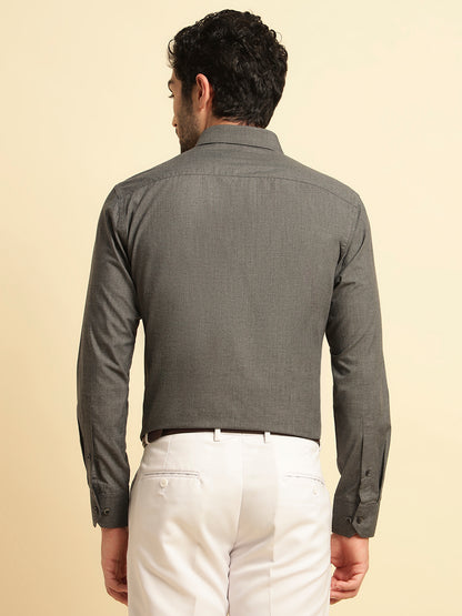 Formal Shirt for Men | Breathable & Soft with Color Fastness Regular Fit Spread Collar Neck Poly Cotton Fabric Solid Pattern