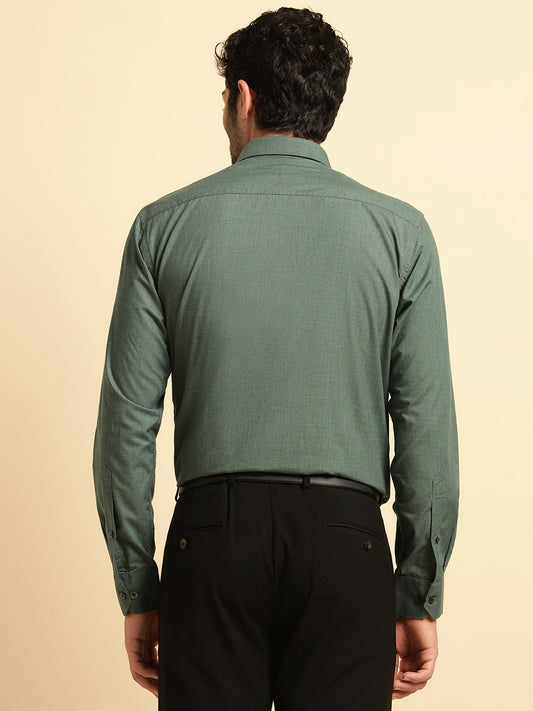 Formal Shirt for Men | Breathable & Soft with Color Fastness Regular Fit Spread Collar Neck Poly Cotton Fabric Solid Pattern