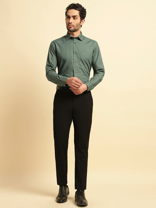 Formal Shirt for Men | Breathable & Soft with Color Fastness Regular Fit Spread Collar Neck Poly Cotton Fabric Solid Pattern