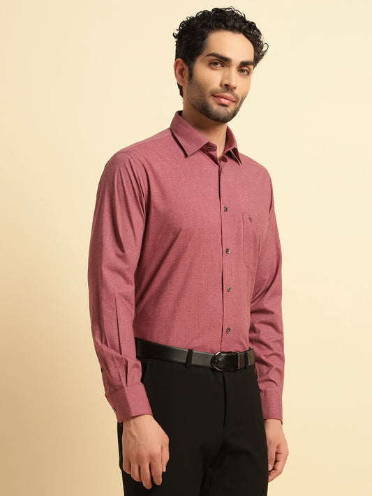 Formal Shirt for Men | Breathable & Soft with Color Fastness Regular Fit Spread Collar Neck Poly Cotton Fabric Solid Pattern