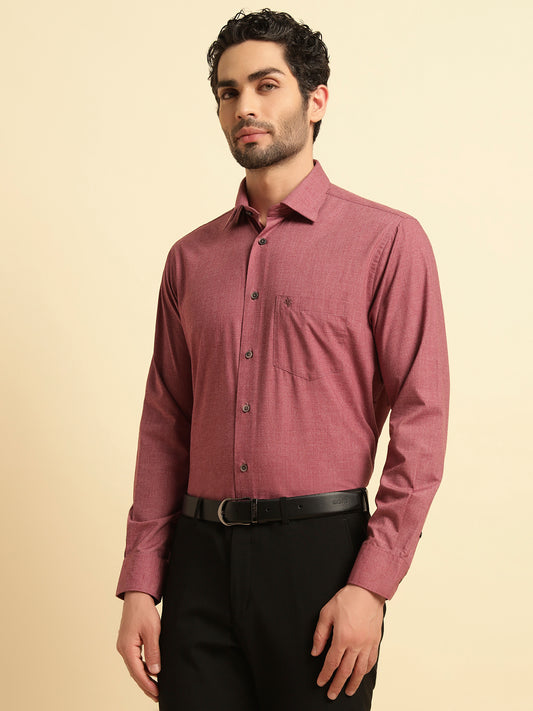 Formal Shirt for Men | Breathable & Soft with Color Fastness Regular Fit Spread Collar Neck Poly Cotton Fabric Solid Pattern