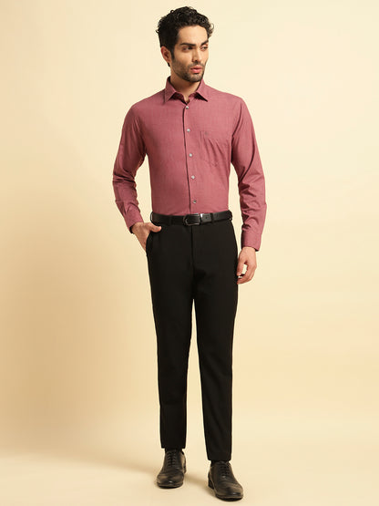 Formal Shirt for Men | Breathable & Soft with Color Fastness Regular Fit Spread Collar Neck Poly Cotton Fabric Solid Pattern
