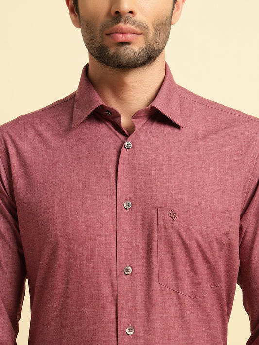Formal Shirt for Men | Breathable & Soft with Color Fastness Regular Fit Spread Collar Neck Poly Cotton Fabric Solid Pattern
