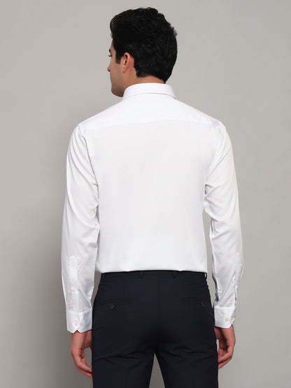 Formal Shirt for Men l Breathable & Soft with Color Fastness Regular Fit Spread Collar Neck Cotton Blend Fabric Solid Pattern