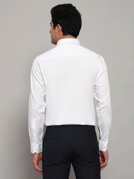 Formal Shirt for Men l Breathable & Soft with Color Fastness Regular Fit Spread Collar Neck Cotton Blend Fabric Solid Pattern