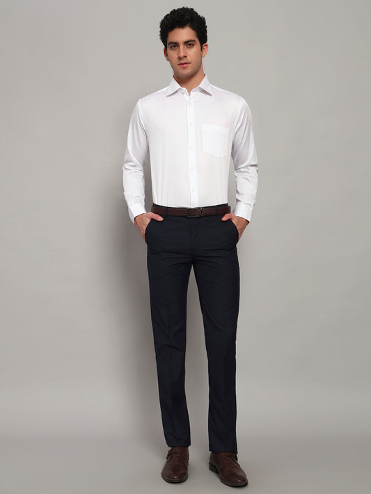 Formal Shirt for Men l Breathable & Soft with Color Fastness Regular Fit Spread Collar Neck Cotton Blend Fabric Solid Pattern