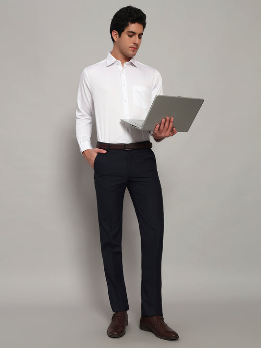 Formal Shirt for Men l Breathable & Soft with Color Fastness Regular Fit Spread Collar Neck Cotton Blend Fabric Solid Pattern