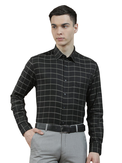 Formal Shirt for Men l Breathable & Soft with Color Fastness Slim Fit  Cotton Fabric Checkered Pattern