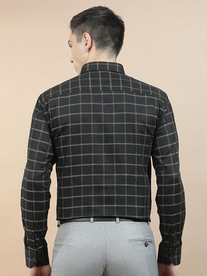 Formal Shirt for Men l Breathable & Soft with Color Fastness Slim Fit  Cotton Fabric Checkered Pattern
