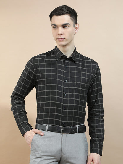 Formal Shirt for Men l Breathable & Soft with Color Fastness Slim Fit  Cotton Fabric Checkered Pattern