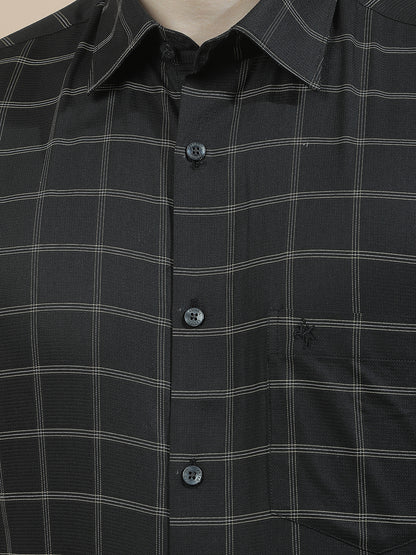 Formal Shirt for Men l Breathable & Soft with Color Fastness Slim Fit  Cotton Fabric Checkered Pattern