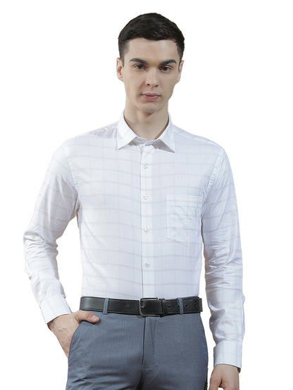 Formal Shirt for Men l Breathable & Soft with Color Fastness Slim Fit  Cotton Fabric Checkered Pattern