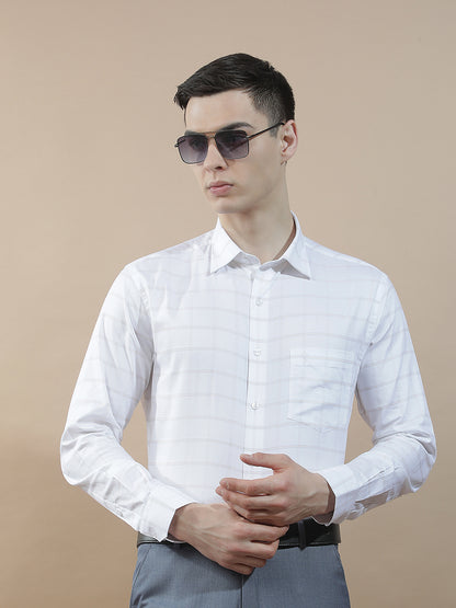 Formal Shirt for Men l Breathable & Soft with Color Fastness Slim Fit  Cotton Fabric Checkered Pattern