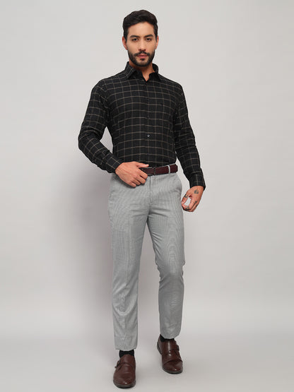 Formal Shirt for Men l Breathable & Soft with Color Fastness Regular Fit Spread Collar Neck Cotton Fabric Checkered Pattern