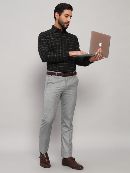 Formal Shirt for Men l Breathable & Soft with Color Fastness Regular Fit Spread Collar Neck Cotton Fabric Checkered Pattern