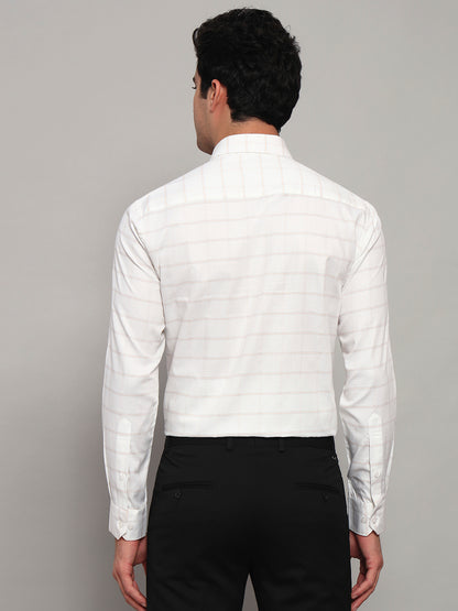 Formal Shirt for Men l Breathable & Soft with Color Fastness Regular Fit Spread Collar Neck Cotton Fabric Striped Pattern